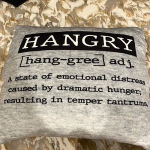 Hangry Gray Pillow